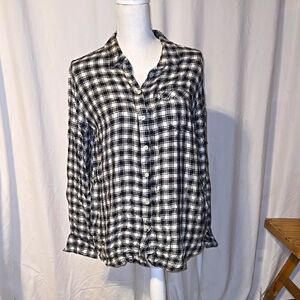 Lucky Brand Bungelow Button Back Checkered Shirt